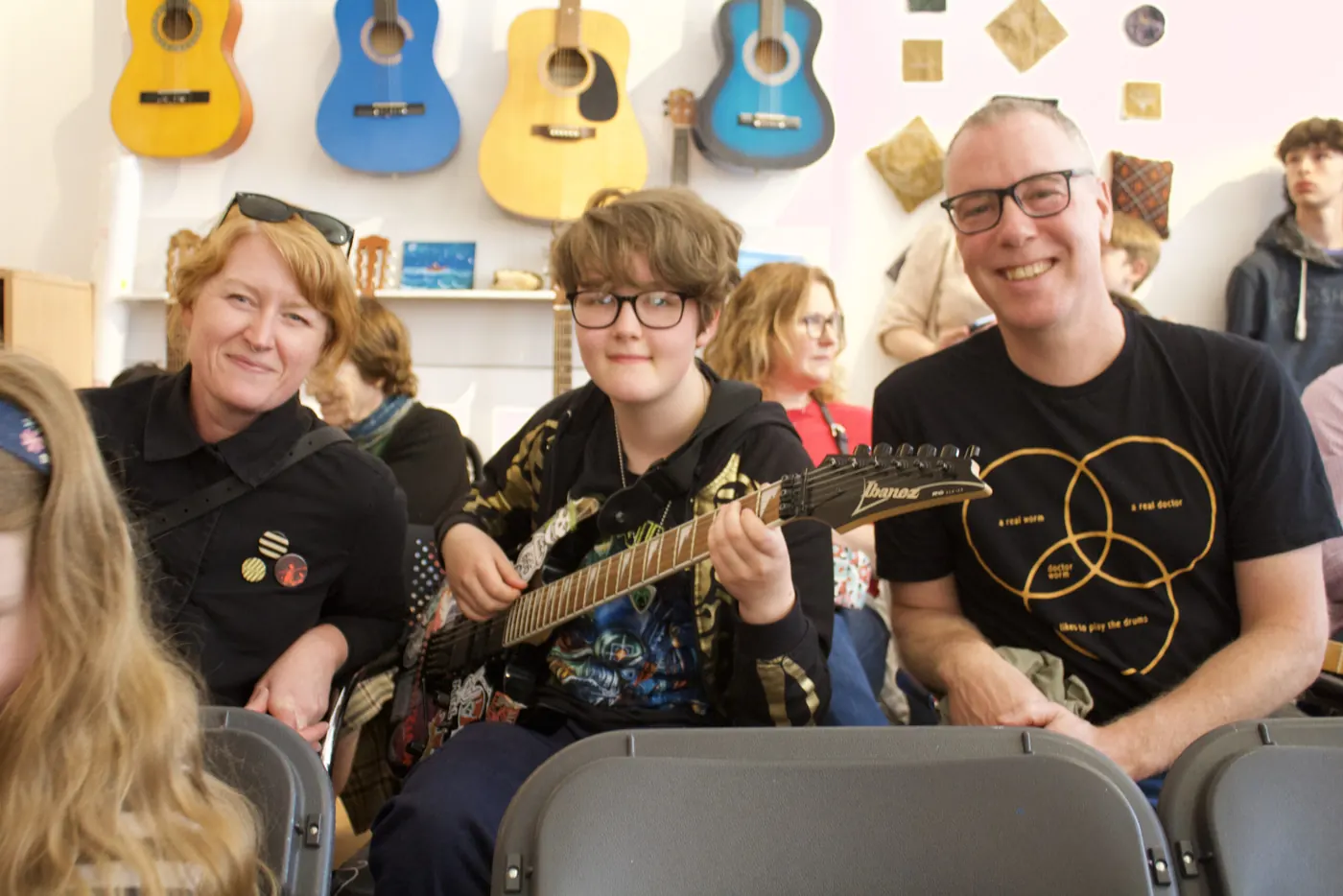 Families and students at a First Chord student showcase