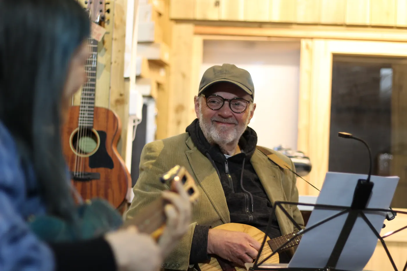 A musician playing ukulele at First Chord Music School in Glasgow